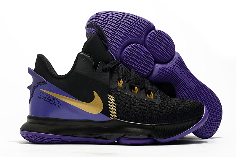 Men's Running weapon LeBron James 5 Black/Purple Shoes 039
